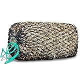 MIYABALA Slow Feed Hay Net, Square Bale PE Horse Hay Net with Drawstring