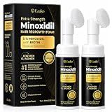 Uauko Minoxidil Foam for Men & Women : 5% Topical Hair & Beard Regrowth Foam - Biotin & Castor Oil & Rosemary Oil (2pack, 2Fl Oz Each)