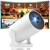 Mini Projector, Portable Projector with Wifi and Bluetooth, Built in Apps, Support 4K 1080P, 180° Rotation, Auto Keystone, Movie Projector Compatible With HDMI/USB/TV Stick/Smartphone/Laptop