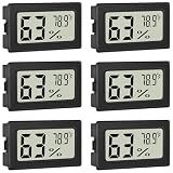 Humidity Meter Indoor Thermometer 6-Pack Mini Digital Thermometer Hygrometer Indoor Temperature Humidity Meters Gauge LCD Display Fahrenheit (℉) for Greenhouse, Reptile Tank, Cellar, Closet