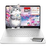 HP Essential Laptop Computer for Home & Student with Office 365, 2026 Edition, 128GB Storage- Intel Processor - LED Display, 128GB Docking Station, Portable Design, Copilot AI, Windows 11 S