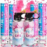POPUPARTY 2 Pack Pink Gender Reveal Fire Extinguishers with 4 Pack Pink Confetti Cannons for Baby Girl Gender Reveal Party