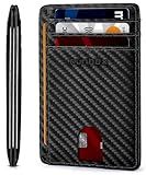 RUNBOX Slim ID Cases Minimalist Front Pocket RFID Blocking Leather Wallets for Men and Women Card Holder Wallets Gifts for men