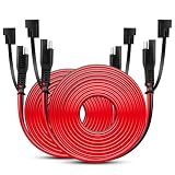 Nilight 2PCS 12FT SAE to SAE Extension Cable 16AWG 2 Pin Wire Cord Harness with 12V-24V DC Quick Connect Disconnect Connector with Dust Cap