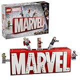 LEGO Marvel: Marvel Logo & Minifigures Building Toy - Marvel Collectible Set for Kids, Boys and Girls, Ages 12+ - Model Kit with 5 Minifigures - Gift Idea for Birthday - 76313