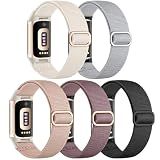 Maledan Elastic Band Compatible with Fitbit Charge 6/Charge 5 Bands Women, Waterproof Stretchy Nylon Strap Bracelet Replacement Wristbands for Fitbit Charge 5/Charge 6 Fitness Tracker Accessory