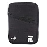Zero Grid Passport Holder & Travel Wallet with RFID Blocking, Premium Document Organizer for Men & Women, Holds Passports, Cards, Tickets, ID & Cash, Compact Zippered Wallet - Midnight