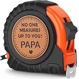 Fathers Day Grandpa Gifts for Papa Father's Day Birthday Gifts from Grandkids, Grandpa Grandfather Gifts from Granddaughter Grandson, Grandparents Day Gift, Genuine Leather Engraved 25 FT Tape Measure