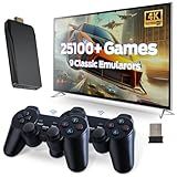 Retro Game Console, Retro Gaming Console, Wireless Retro Game Console, Plug & Play Video TV with 25100+ Built-in Games, 4K HDMI Output, and 2.4GHz Wireless Controller, 9 Classic Emulators (Black)