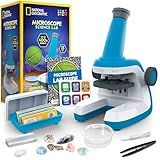 NATIONAL GEOGRAPHIC Microscope for Kids - Science Kit with an Easy-to-Use Kids Microscope, Up to 400x Zoom, Blank and Prepared Slides, Rock & Mineral Specimens, STEM Project Toy