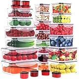 RockBerry 56 PCS Food Storage Containers with Lids Airtight- Plastic Container for Pantry Kitchen Organization-Microwave Dishwasher,Freezer Safe 100% Leak Proof (28 Stackable Boxes-28 Lids)