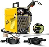 HAXIAOER 145A MIG Welder, [LCD Digital Display]110V Flux Core MIG/Lift TIG/Stick 3 In 1 Welding Machine With Synergy, Inverter Welder Equipment Kit For Home Repair Auto Restoration Metal Fabrication