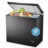 R.W.FLAME 7.0 Cubic Feet Chest Freezer with Removable Basket, Large Deep Freezer with Adjustable Temperature, Energy Saving, Top Open Door Compact Freezer for Home/Kitchen/Office/Bar, black