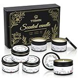TTRWIN Relaxing Scented Candles Gift Set - 6 Natural Soy Wax Candles for Cosy Home, Aromatherapy Soy Candles in Jars, Stress Relief and Gifts, Christmas, Birthday, Spa Scents for Women, Men