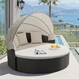 Devoko Patio Furniture Outdoor Round Daybed,Sectional Sofa