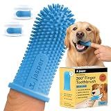 Jasper Dog Toothbrush, 360° Finger Toothbrush for Dogs & Cats, Blue 2-Pack