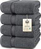 Utopia Towels 4 Pack Premium Bath Towels Set, 27 by 54 Inches, 100% Ring Spun Cotton 600GSM, Lightweight and Highly Absorbent Quick Drying Towels, Perfect for Daily Use, Grey