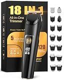 Beard Trimmer for Men, Cordless 18-in-1 Electric Razor & Hair Clipper,Gifts