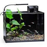 NICREW 2.5 Gallon Nano Nature Aquarium Kit Betta Fish Tank, Complete, Black