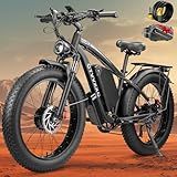 CTVVXXC 6000W Dual Motor Ebike for Adults Men 45MPH - Fast Electric Bike with 52V 34Ah Battery Up to 100 Miles,Lockable Suspension 24" Fat Tire Electric Bicycle for Off-Road Mountain Snow Commuter