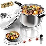 WantJoin Pressure Cooker Stainless Steel 6.5 Qt, Commercial Stove Top Pressure Cooker Pot Used for Pressure Foodie or Steaming, Compatible with Gas & Induction Cooker