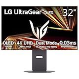 LG 32GX870A-B 32-inch Ultragear 4K UHD (3840 x 2160) OLED Gaming Monitor, Dual-Mode, 240Hz, 0.03ms, NVIDIA, AMD FreeSync Premium Pro, VESA DisplayHDR True Black 400, USB Type-C, DP2.1, Black