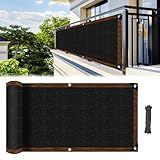 Fence Privacy Screen - RAINFLOW 3'X10' Black Privacy Fence Screen Outdoor Shade Balcony Decor Plastic Mesh Fence Panels Cover Porch Screen Balcony Covers for Apartments,Deck,Backyard,Pool Wall