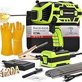 Welding Machine Handheld,20-120A 110V Portable Stick Welder 20pcs Rods,IGBT Hand Held Welder Machine withHot Start Arc Force Anti-stick ARC Welder Gun,6 Variable Current Adjustment (Green)