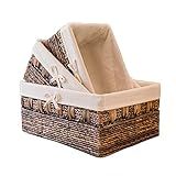 Handmade Woven Maize and Hyacinth Storage Basket,Kingwillow, (Set of 3)