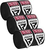 RDX Boxing Hand Wraps 4.5M / 180 Inches – Mexican Style Semi-Elastic MMA Inner Gloves - Wrist Support for Muay Thai, Kickboxing, BJJ, Karate - Thumb Loop & Hook and Loop Closure - Cotton & Nylon Blend