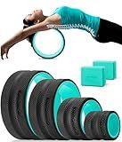 Back Roller Wheel Set of 4 with 2 Yoga Blocks – Foam Back Stretcher for Pain Relief, Spine Cradle Deep Tissue Massage Roller for Stretching & Physical Therapy