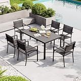 7-Piece Patio Table and Chairs Set for 6, All Weather Patio Dining Sets