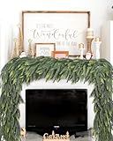 DearHouse Norfolk Pine Christmas Garland,6Ft Artificial Greenery Holiday Mantel Fireplace Table Runner Centerpiece Decor