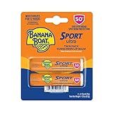 Banana Boat Sport Ultra SPF 50 Lip Sunscreen Twin Pack SPF Lip Balm Pack, Banana Boat Lip Balm SPF 50, Oxybenzone Free Sunscreen, Lip Sunblock, Travel Size Sunscreen for Lips, 2 Pack