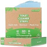 Natural Toilet Bowl Cleaner Strips, Eco-friendly, Non-toxic, Septic Safe, Removes Odors & Stains, Plastic-free, Natural Toilet Bowl Cleaner for Quick and Easy Cleaning, Toilet Fresheners (60 count)