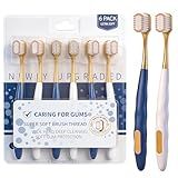 ZGYXQXJT Adult Wide Head Soft Hair Toothbrush, Manual Toothbrush, Excellent Cleaning Effect for Large Head, Ultra Soft Brush Thread Can Gum-Friendly(6 Pack)