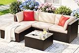 Devoko 5 Pieces Patio Furniture Sets Outdoor Sectional Patio Sofa
