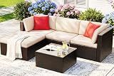 Devoko 5 Pieces Patio Furniture Sets Outdoor Sectional Patio Sofa