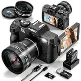 True 5K 64MP Digital Camera for Photography(Black)