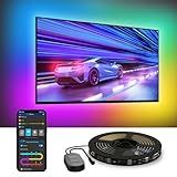 Govee TV LED Backlight,RGBIC Smart LED Strip Lights for 70-80 inch TVs, Bluetooth and Wi-Fi Control, Works with Alexa & Google Assistant, Music Sync, 99+ Scene Modes, Adapter