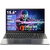 AKCHART 15.6 Inch Laptop with AI, Office 365, 6GB RAM 128GB SSD, Quad-Core Processor, Win 11 Home Laptops Computer, IPS FHD, 180°Viewing, Type-C, WiFi 5, BT4.2, Portable Thin Laptops - Gray