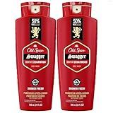 Old Spice Refreshing Body Wash for Men, 3X Defense, 24/7 Shower Fresh with Long Lasting Scent, Red Collection, Swagger with Cedarwood Scent, 24 oz (Pack of 2)