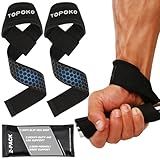 TOPOKO Lifting Wrist Straps for Weightlifting, Deadlifts, Powerlifting & Strength Training – 21.2” Cotton Workout Straps with Neoprene Padding & Non-Slip Hex Grip – Gym Straps for Men & Women