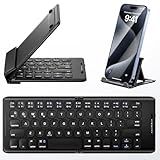 PuechAxe Foldable Bluetooth Keyboard,Portable Pocket Wireless Folding Keyboard, Rechargeable Full Size Ultra Slim Travel Keyboard for iOS, Android, Windows Tablet & Laptop,B097