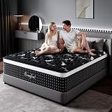 Dkibcum Queen Mattress 12 Inch, Cooling Hybrid Bed in a Box, 7-Zones Individual Pocket Spring, Mattress Queen for Back Pain Relief & Motion Isolation, Fiberglass-Free, CertiPUR-US, 365-Night Trial