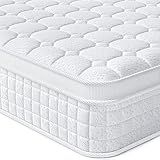 Vesgantti 10 Inch Multilayer Hybrid California King Mattress - Multiple Sizes & Styles Available, Ergonomic Design with Memory Foam and Pocket Spring, Medium Firm Feel, White
