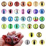 Julie Wang 20PCS 30MM Vertical Pupil Dragon Eyes Glass Cabochon for Polymer Clay Animal Artworks Making Sculptures Props Craft Jewelry DIY Findings