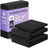 Ekkogo Studio Monitor Isolation Pads Premium Acoustic Foam for 3-4.5 Inch Speakers with Vibredux HD Foam for Superior Isolation, Black