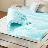 Sweetcrispy Mattress Topper Queen, 3 Inch Thick Memory Foam Gel Infused Cooling Toppers Pad for Queen Size Bed, Sleeper Sofa, RV, Camper, CertiPUR US Certified, Ventilated and Breathable, Blue