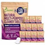 BAMBOEARTH 12 Pack Natural Multi-Purpose Cleaner - All Surface Multipurpose Cleaning Tablets Refill - Eco-Friendly Product & Cleaning Supplies - 1 Tablet = 17oz Spray (204oz Total) - Calm Lavender